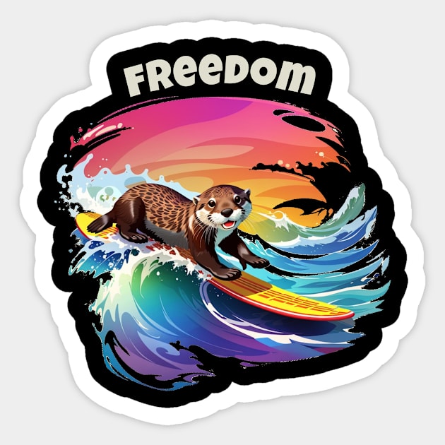 Freedom for 841 - Sea Otter Sticker by NysdenKati